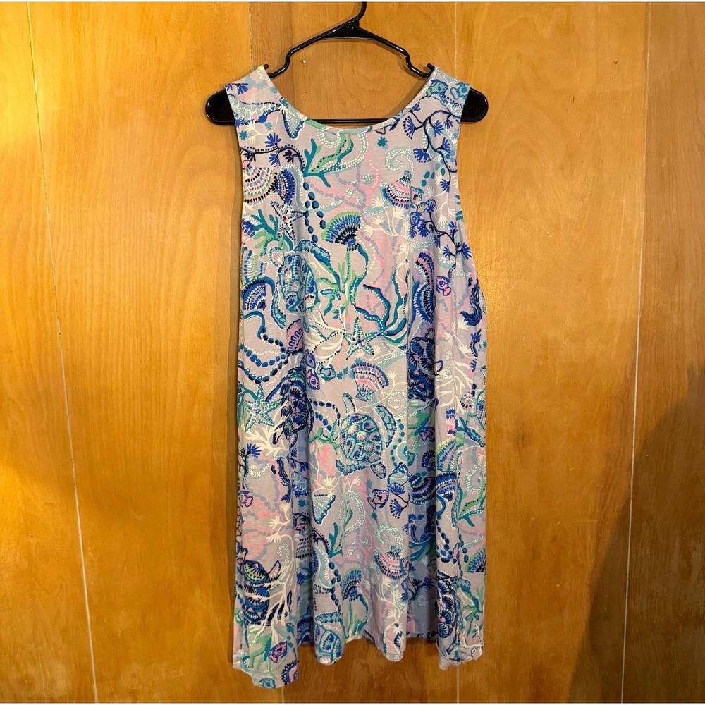Lilly Pulitzer Pima Cotton "Mermaid For You" Kristen Swing Dress XXL - Picture 2 of 5